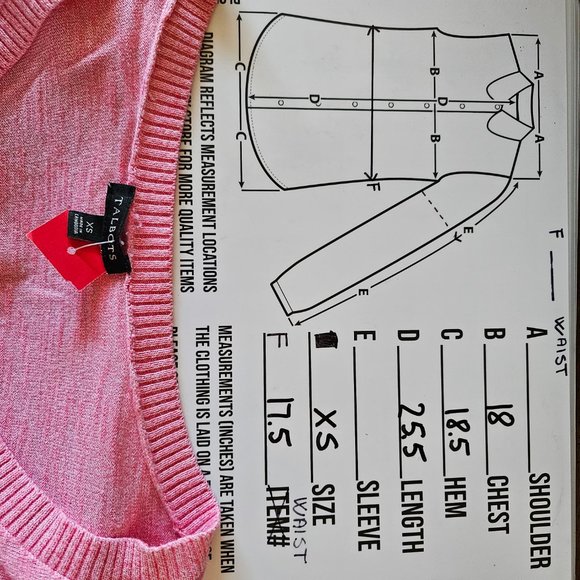 TALBOTS Marled Pink V-neck Cotton Pullover Sweater~Size XS - Picture 9 of 9